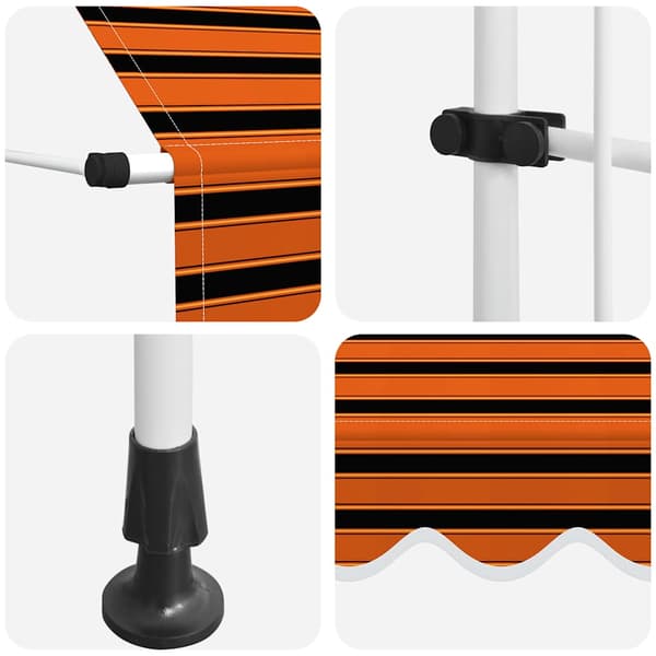 Markis manuellt infällbar 250 cm orange och brun