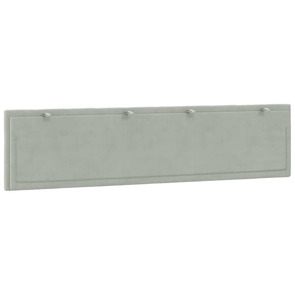 Headboard Cushion "Hanko" Light Grey 200 cm Velvet