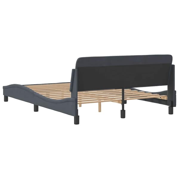 Bed Frame "Dover" Dark Grey 120x200 cm Velvet