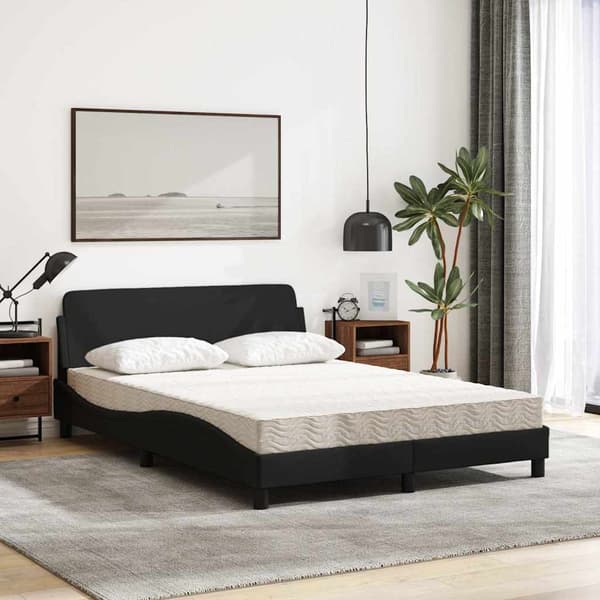 Bed with Mattress "Dover" Black 120x200 cm Fabric