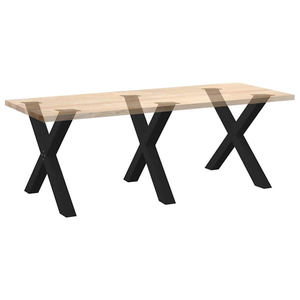 Matbordsben X-formade 3 st svarta 90x(72-73) cm stål
