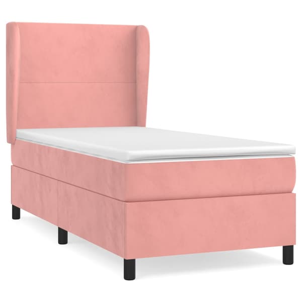 Ramsäng med madrass rosa 80x200 cm sammet