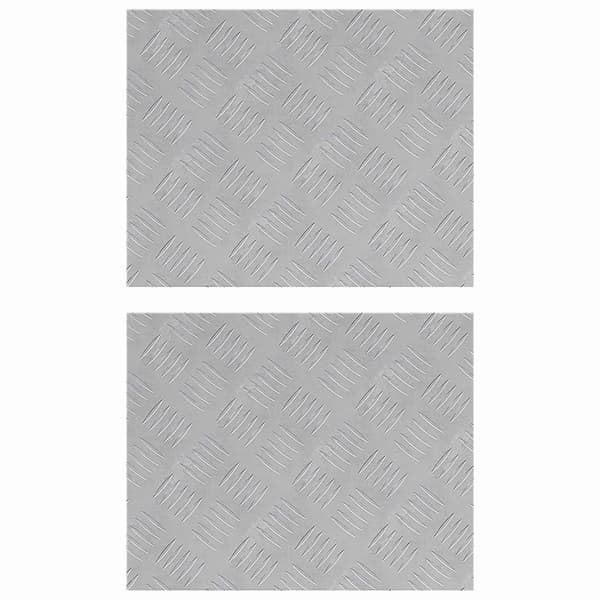 Trappsteg Rektangulär 2 pcs Silver 50 x 40 cm Aluminium