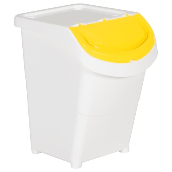 Stapelbara soptunnor med lock 3 st vit PP 120 L