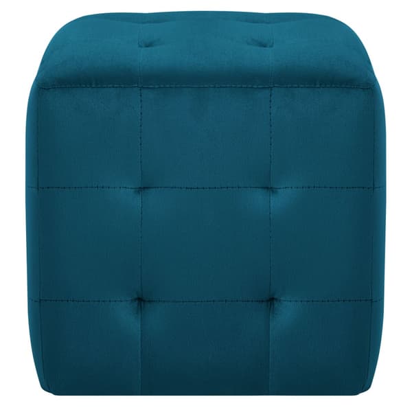 Sittpuff 2 st blå 30x30x30 cm sammetstyg