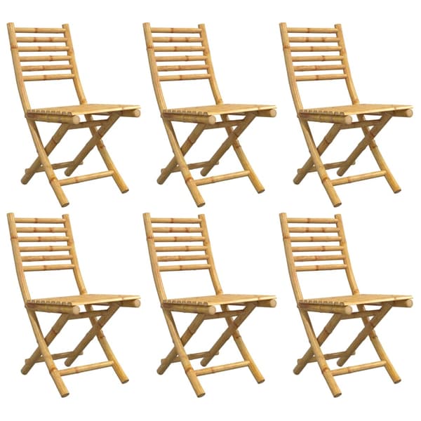 Hopfällbara trädgårdsstolar 6 st 43x54x88 cm bambu