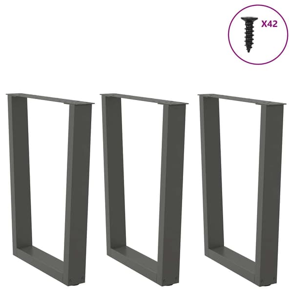 Matbordsben V-formade 3 st antracit 70x(72-73,3) cm stål