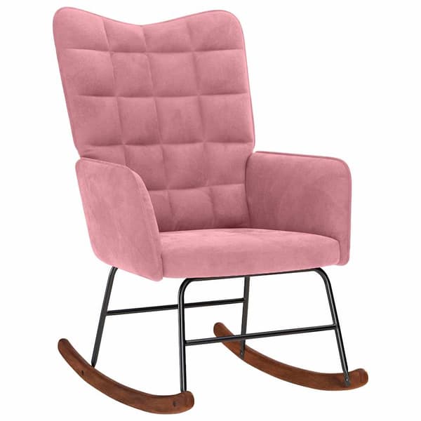 Gungstol med pall rosa sammet