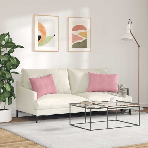 Sofakuddar 2 pcs Rosa 60 x 40 cm Kordread tyg