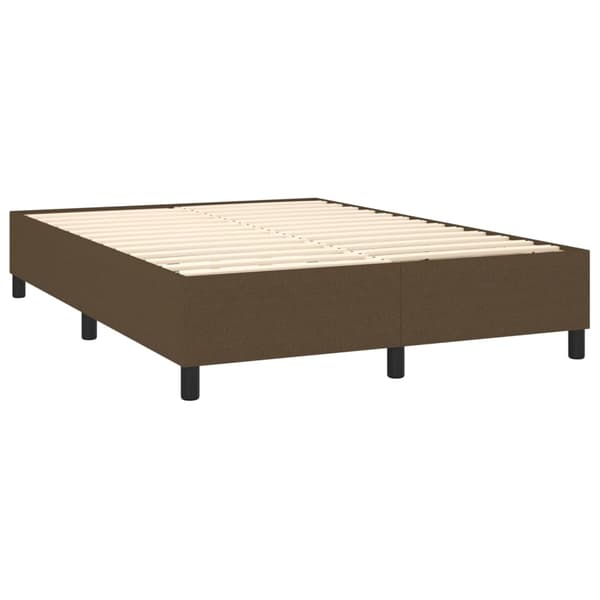 Boxspring-sängram mörkbrun 140x200 cm tyg