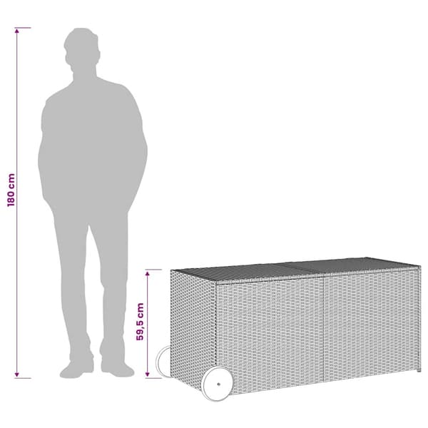 Dynbox på hjul brun 283L konstrottning