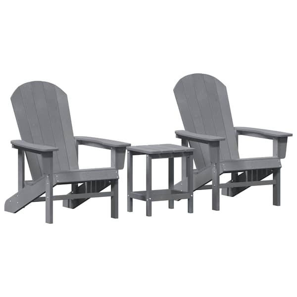 Trädgård Stol 3 pcs Ljusgrå polyeten