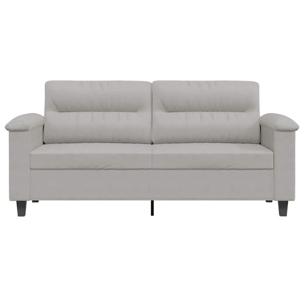 2-sitssoffa ljusgrå 140 cm mikrofibertyg
