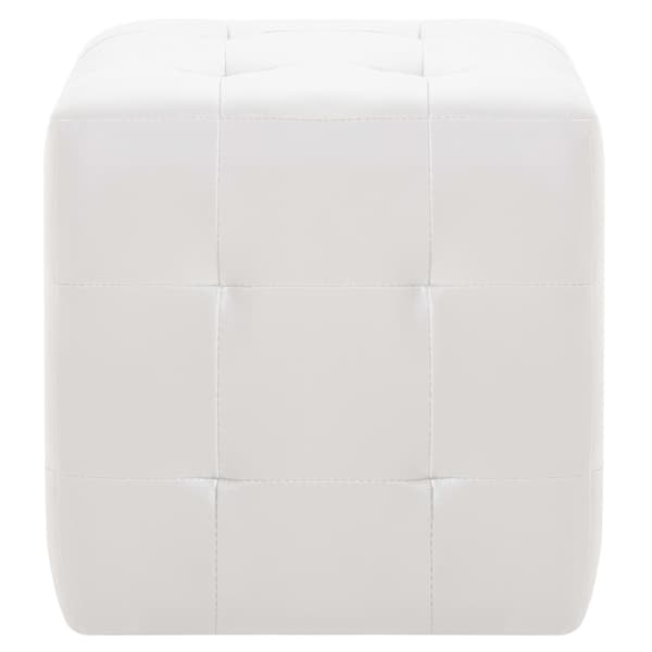 Sittpuff 2 st vit 30x30x30 cm konstläder