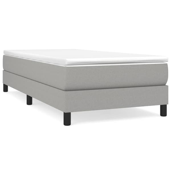 Boxspring-sängram ljusgrå 100x200 cm tyg