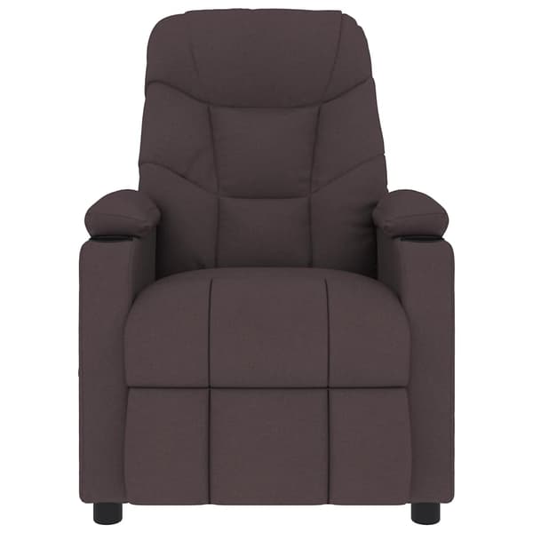 Massagefåtölj mörkbrun tyg