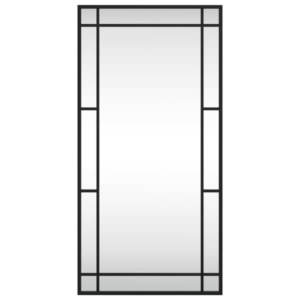 Väggspegel svart 40x80 cm rektangulär järn