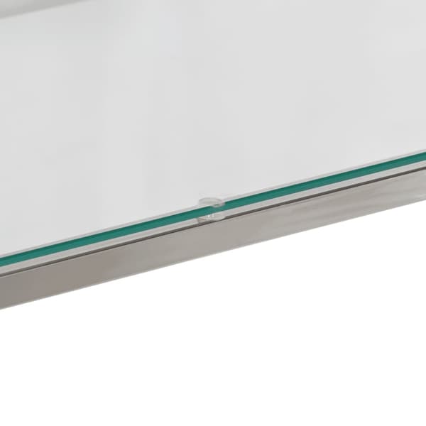Konsolbord silver rostfritt stål och härdat glas