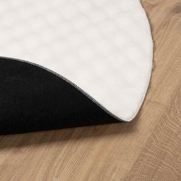 Områdesmattor Rund SIROLO Gräddvit Ø 200 CM Polyester