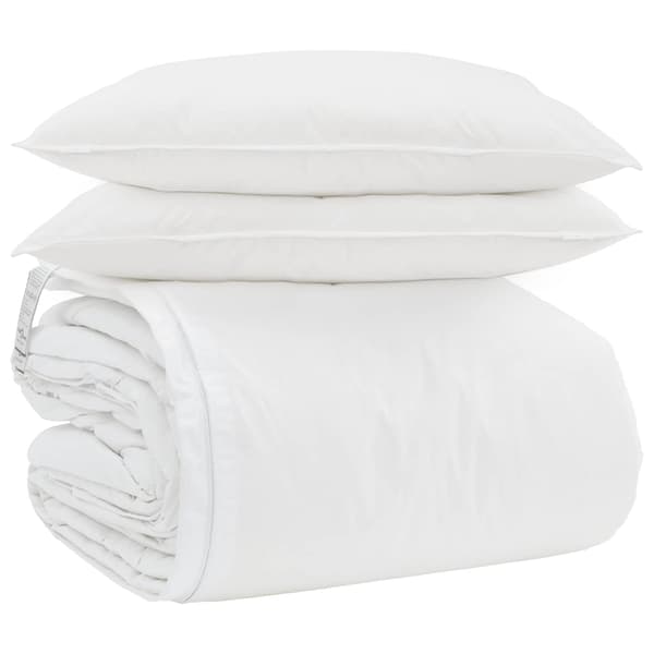 Täckeset med kudde 3 pcs Vit Dunfjäder