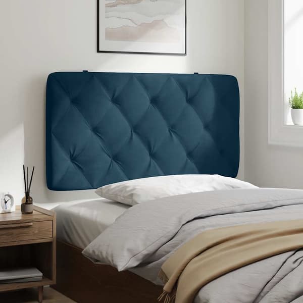 Headboard Cushion Blue 100 cm Velvet