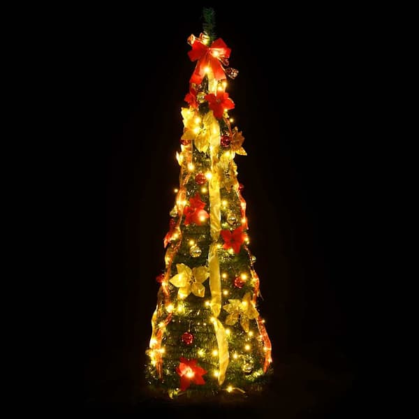 Plastgran pop-up 200 LED grön 210 cm