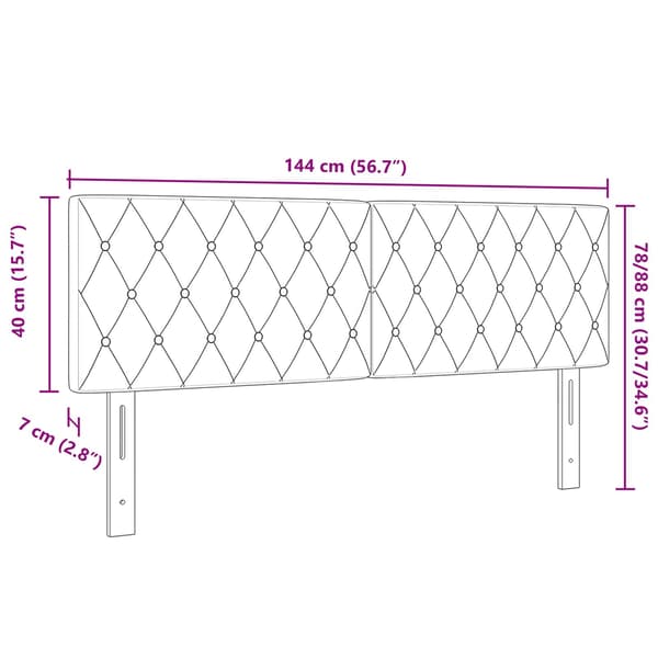 Huvudgavel Mörkblå 144 cm Sammet