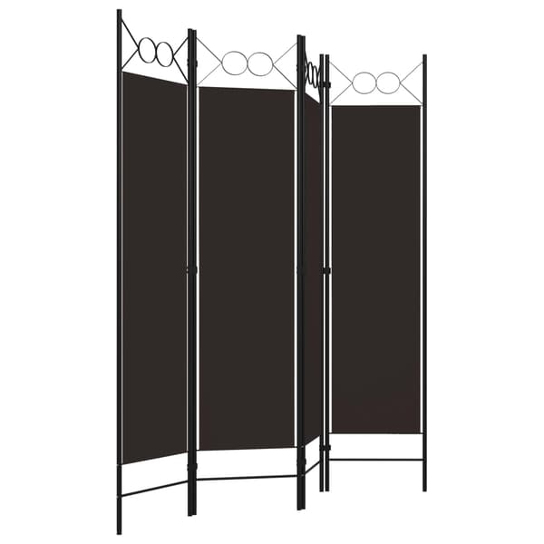 Rumsavdelare 4 paneler brun 160x180 cm
