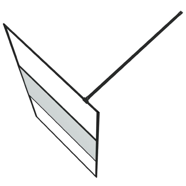 Duschvägg svart 100x195 cm halvfrostat ESG-glas