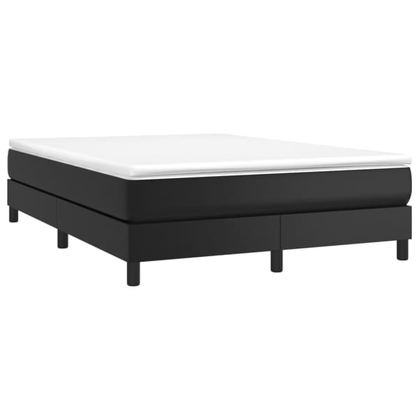 Boxspring-sängram svart 140x200 cm konstläder