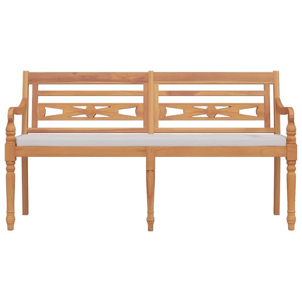 Bataviabänk med dyna 150 cm massiv teak