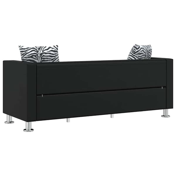 Soffa 3-sits konstläder svart