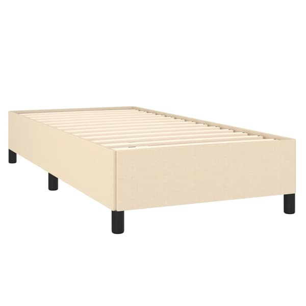 Ramsäng med madrass gräddvit 100x200 cm tyg