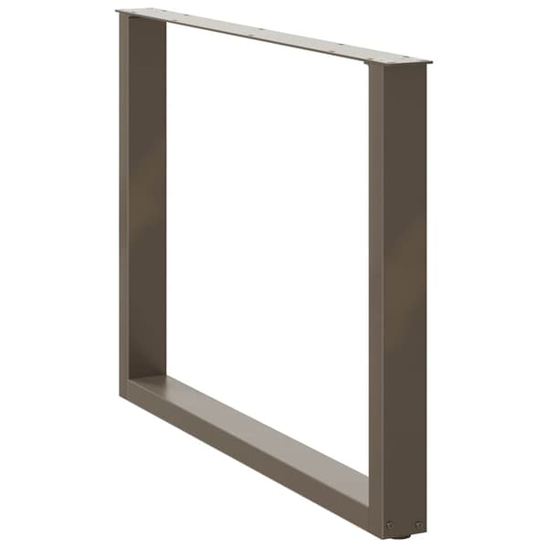 Matbordsben U-formade 2 st naturstål 100x(72-73) cm stål