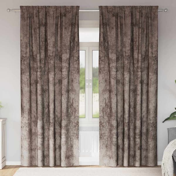 Sammetsgardiner 2 st Cappuccino 260 x 140 cm Sammet