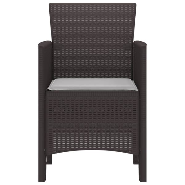 Trädgård Stol 2 pcs Brun Polypropylen