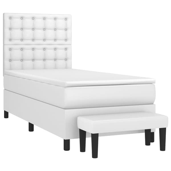 Ramsäng med madrass vit 80x200 cm konstläder
