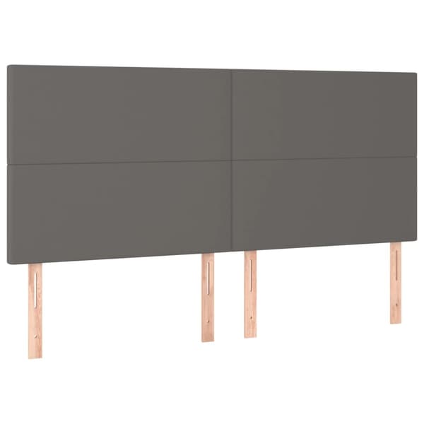 Sänggavel grå 160x5x118/128 cm konstläder