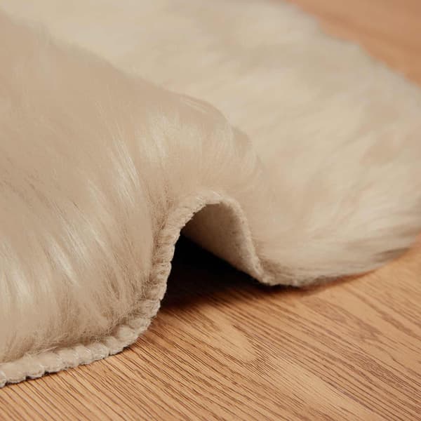 Fuskfäll matta TAFALLA Beige 50 x 80 cm Polyester