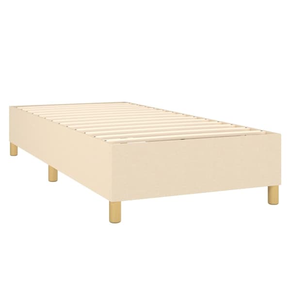 Ramsäng med madrass gräddvit 90x200 cm tyg