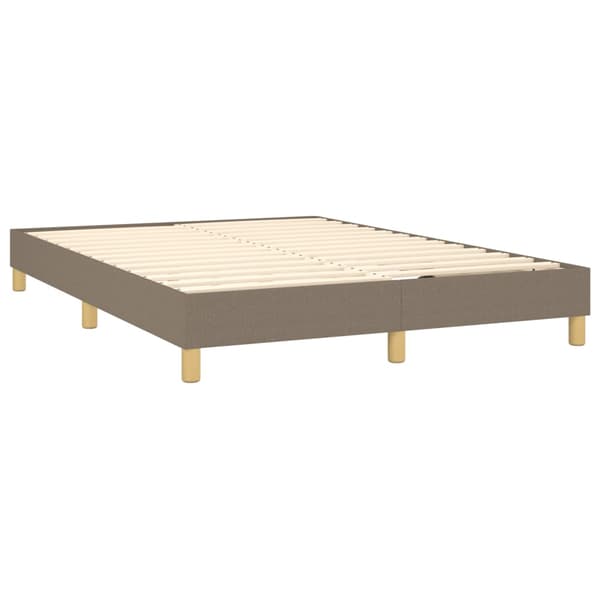 Boxspring-sängram taupe 140x200 cm tyg