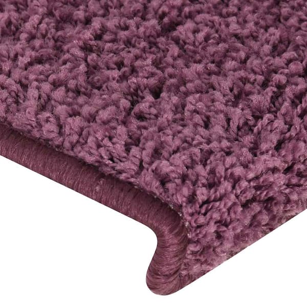 Trappmattor 15 st 65x21x4 cm mörklila rektangulär kant