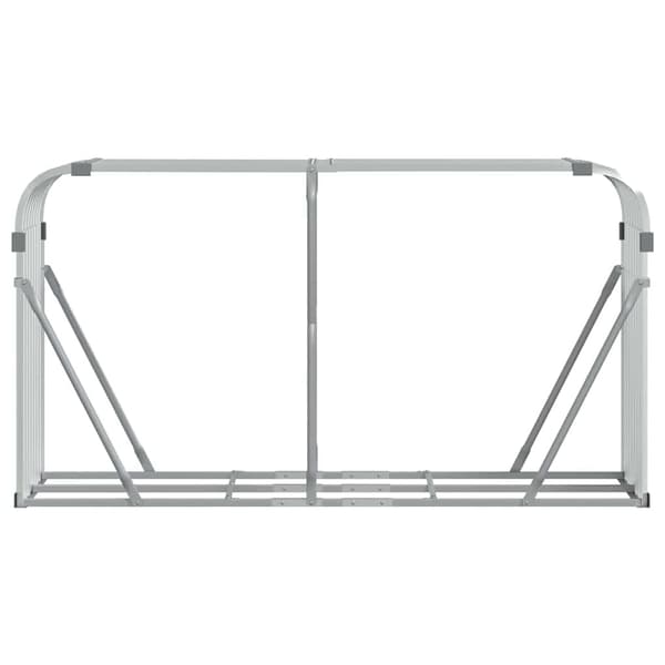 Vedställ silver 180x45x100 cm galvaniserat stål