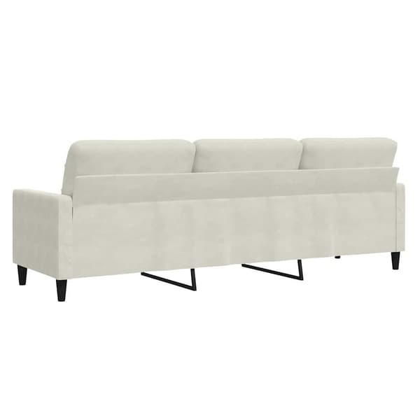 3-sitssoffa gräddvit 210 cm sammet