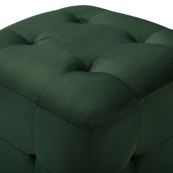 Sittpuff 2 st grön 30x30x30 cm sammetstyg