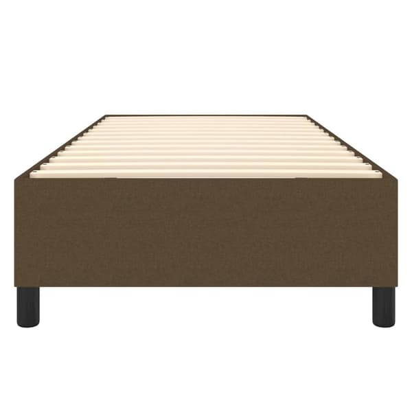 Boxspring-sängram mörkbrun 90x190 cm tyg