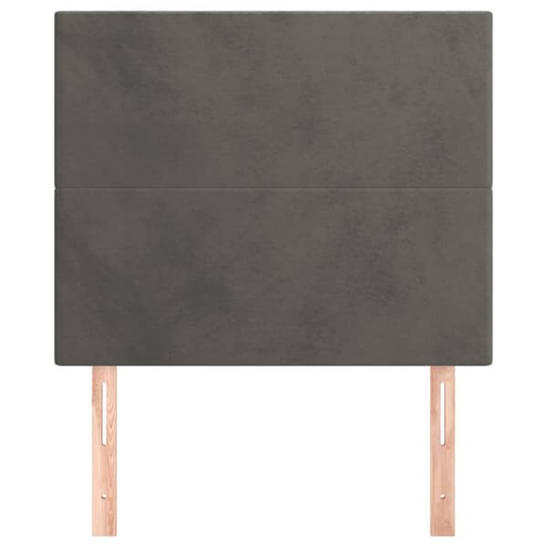 Sänggavel mörkgrå 80x5x118/128 cm sammet