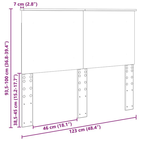 Huvudgavel Grå Sonoma 100 cm Konstruerat trä
