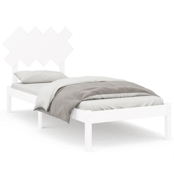 Sängram vit 90x200 cm massivt trä