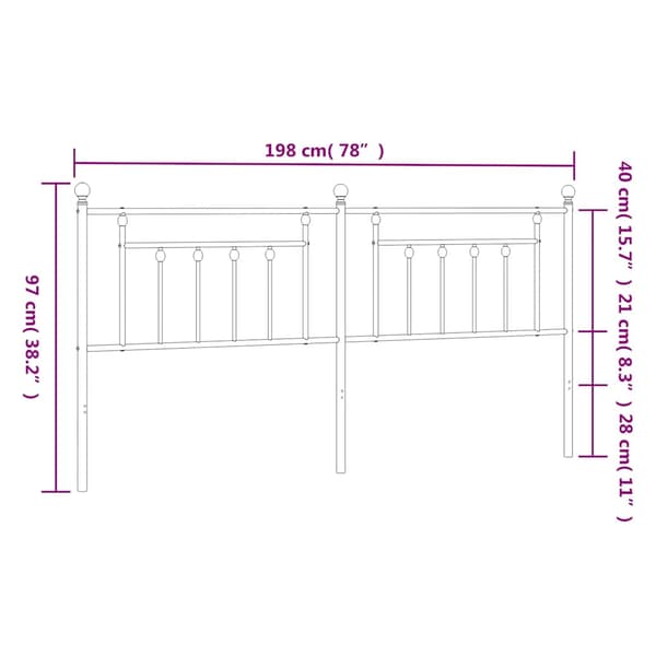 Ersättningsgavel metall vit 193 cm